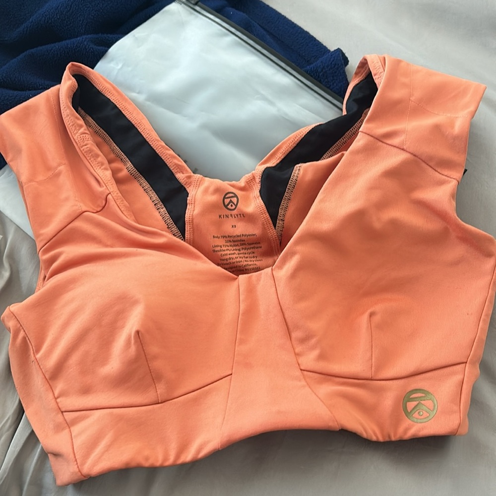 Kinflyte eco jersey posture bra- orange- XS - normally retails for $119!